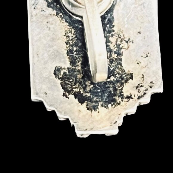 Vintage Hecho En Mexico Sterling Silver And Abalone Screw Back Earrings (5274) - Picture 6 of 6